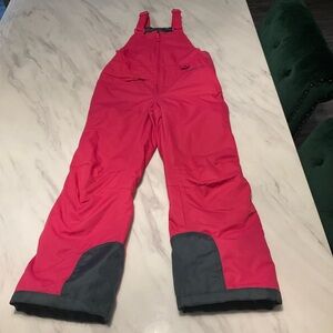 Kids Pink Snow Bib Overalls
